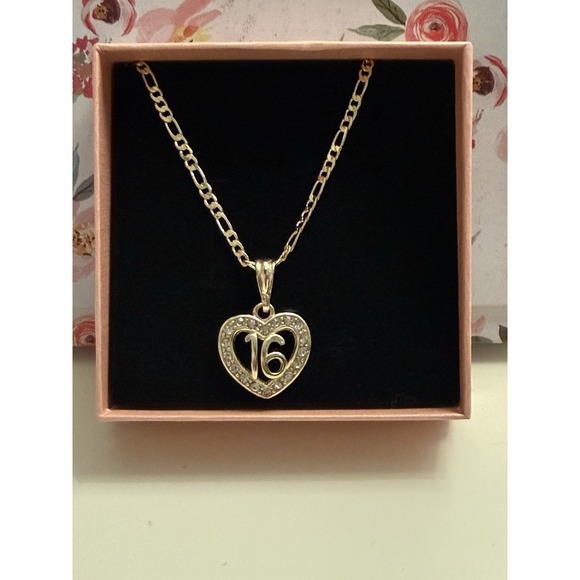 The Unbranded Brand Jewelry - Gold Plated Sweet 16 Necklace
